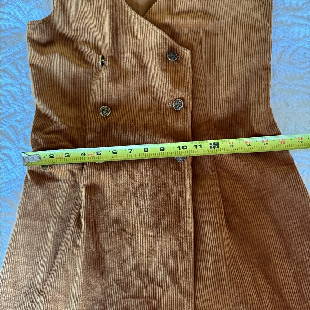 Vintage 1960s Women's Corduroy Double-Breasted Dress - Picture 12 of 13